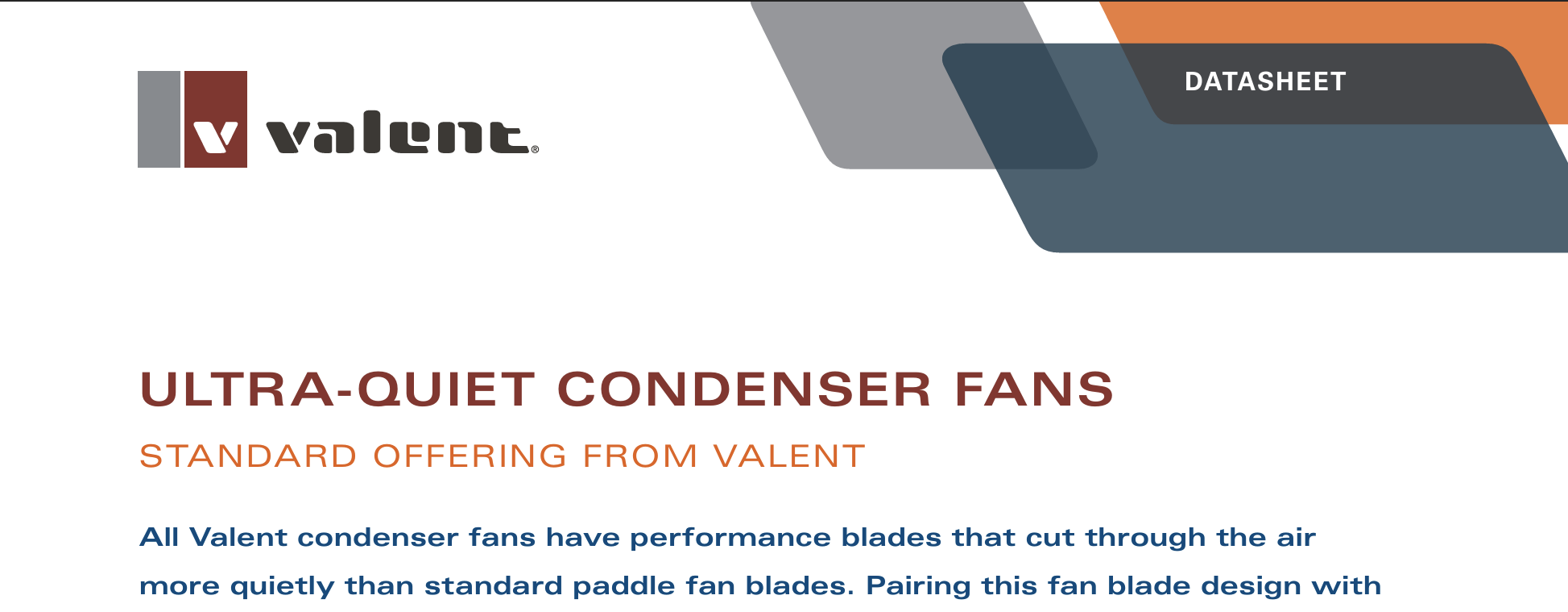 Ultra-Quiet Condenser Fans Datasheet